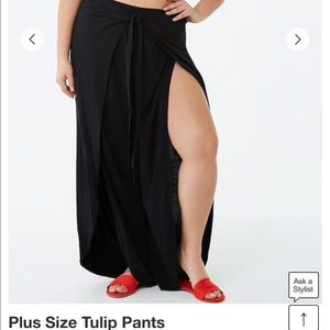 Black Tulip Leg Pants